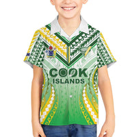 Custom Cook Islands Rugby Family Matching Off Shoulder Short Dress and Hawaiian Shirt Unique Style White Version - Polynesian Pride