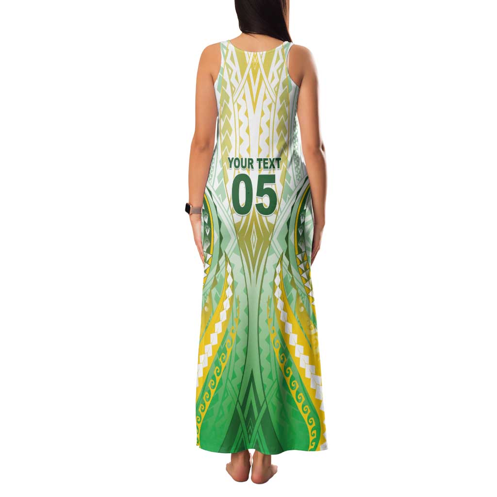 Custom Cook Islands Rugby Family Matching Tank Maxi Dress and Hawaiian Shirt Unique Style White Version - Polynesian Pride