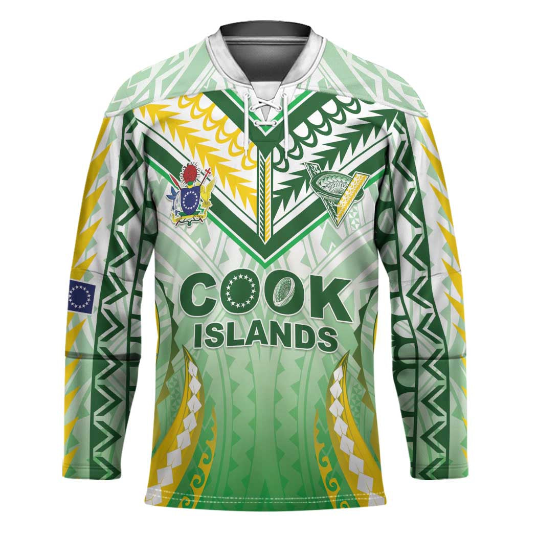Custom Cook Islands Rugby Hockey Jersey Unique Style White Version - Polynesian Pride