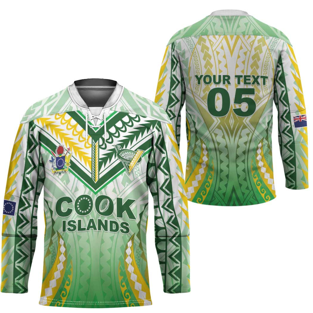 Custom Cook Islands Rugby Hockey Jersey Unique Style White Version - Polynesian Pride