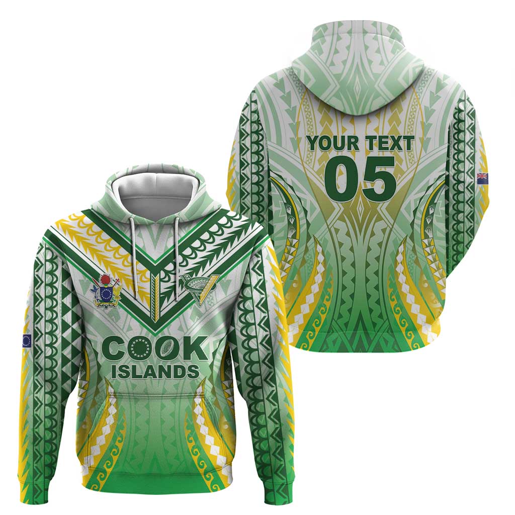 Custom Cook Islands Rugby Hoodie Unique Style White Version - Polynesian Pride