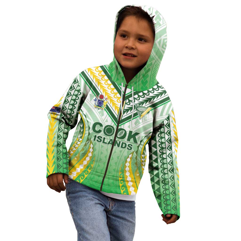Custom Cook Islands Rugby Kid Hoodie Unique Style White Version - Polynesian Pride