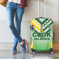 Cook Islands Rugby Luggage Cover Unique Style White Version - Polynesian Pride