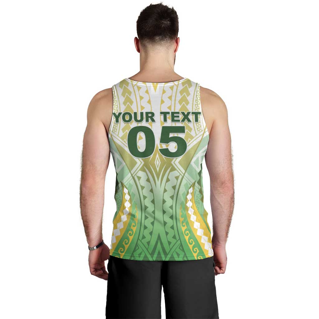 Custom Cook Islands Rugby Men Tank Top Unique Style White Version - Polynesian Pride