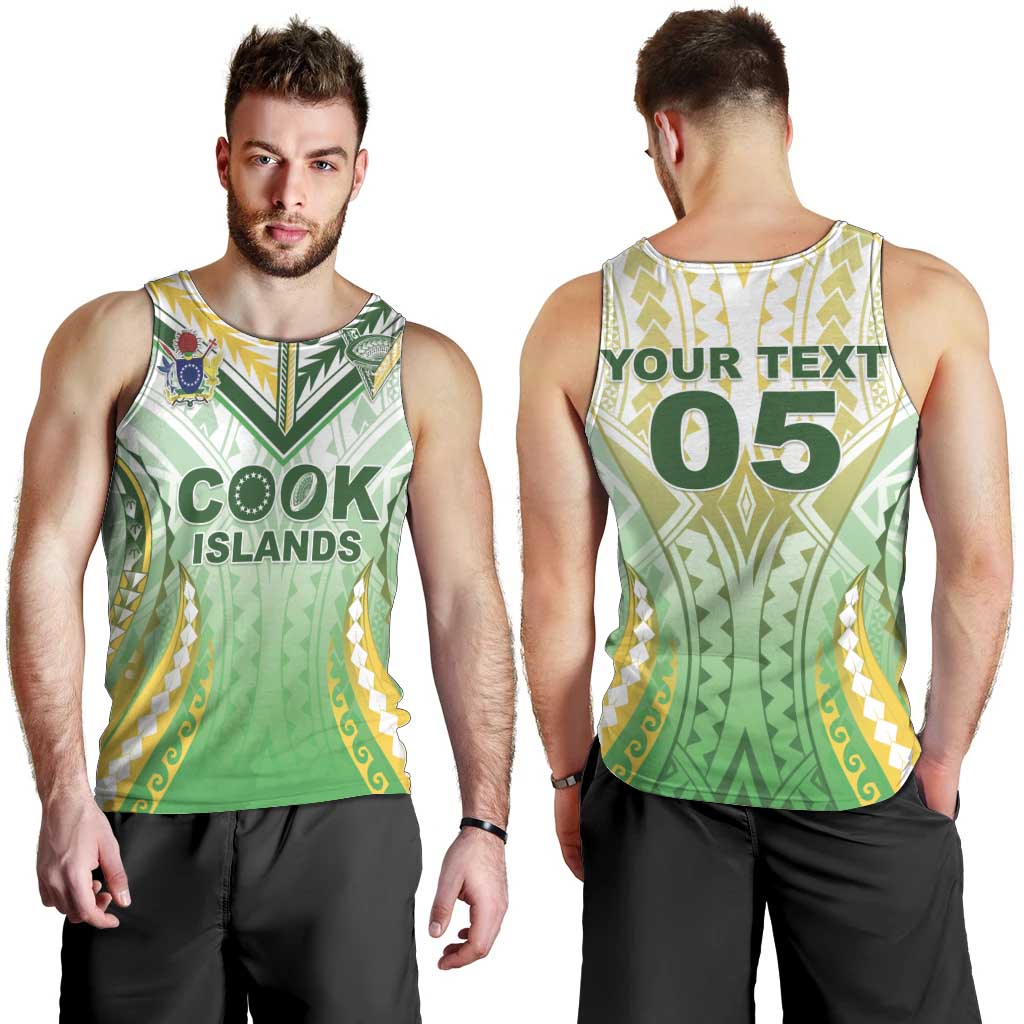 Custom Cook Islands Rugby Men Tank Top Unique Style White Version - Polynesian Pride