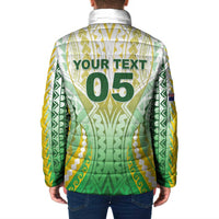 Custom Cook Islands Rugby Padded Jacket Unique Style White Version - Polynesian Pride