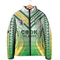 Custom Cook Islands Rugby Padded Jacket Unique Style White Version - Polynesian Pride