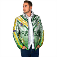 Custom Cook Islands Rugby Padded Jacket Unique Style White Version - Polynesian Pride