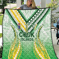Cook Islands Rugby Quilt Unique Style White Version - Polynesian Pride