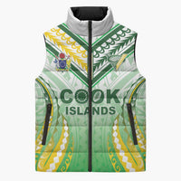 Custom Cook Islands Rugby Sleeveless Puffer Jacket Unique Style White Version - Polynesian Pride