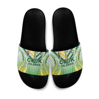 Cook Islands Rugby Slide Sandals Unique Style White Version - Polynesian Pride