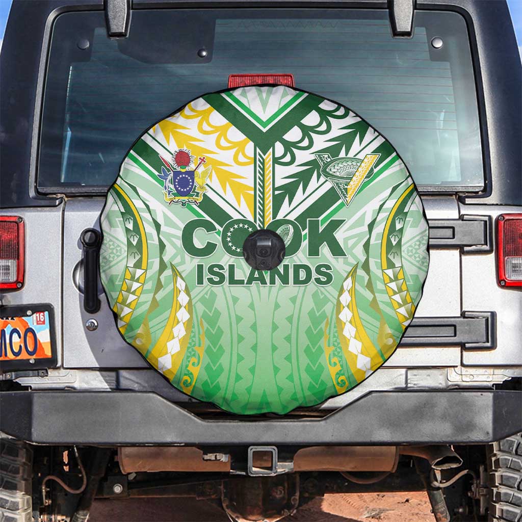 Cook Islands Rugby Spare Tire Cover Unique Style White Version - Polynesian Pride