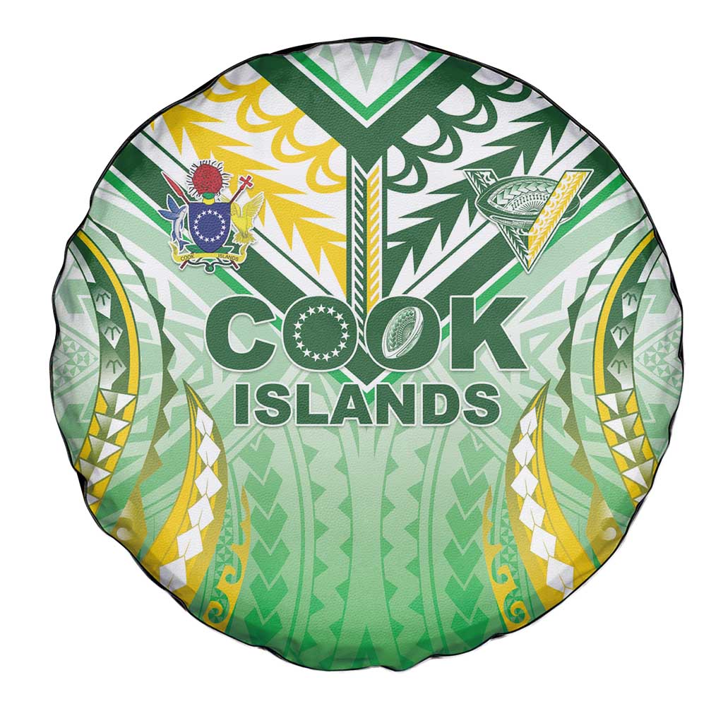 Cook Islands Rugby Spare Tire Cover Unique Style White Version - Polynesian Pride