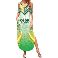 Custom Cook Islands Rugby Summer Maxi Dress Unique Style White Version - Polynesian Pride