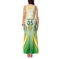 Custom Cook Islands Rugby Tank Maxi Dress Unique Style White Version - Polynesian Pride
