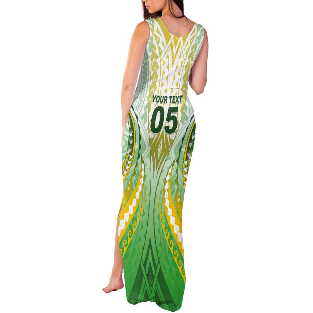 Custom Cook Islands Rugby Tank Maxi Dress Unique Style White Version - Polynesian Pride