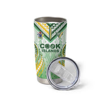 Custom Cook Islands Rugby Tumbler Cup Unique Style White Version - Polynesian Pride