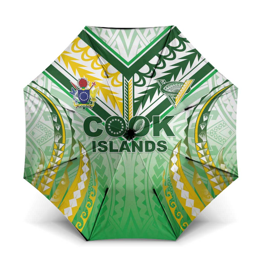 Cook Islands Rugby Umbrella Unique Style White Version - Polynesian Pride