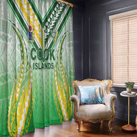 Cook Islands Rugby Window Curtain Unique Style White Version - Polynesian Pride