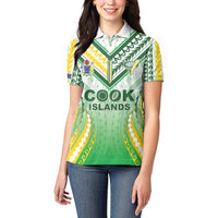 Custom Cook Islands Rugby Women Polo Shirt Unique Style White Version - Polynesian Pride