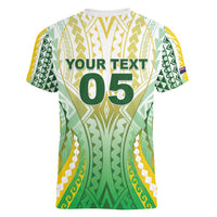 Custom Cook Islands Rugby Women V-Neck T-Shirt Unique Style White Version - Polynesian Pride