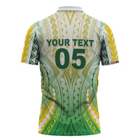 Custom Cook Islands Rugby Zipper Polo Shirt Unique Style White Version - Polynesian Pride