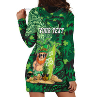 Personalised Hawaii St.Patrick Day Hoodie Dress Surfing Leprechaun LT05 - Polynesian Pride