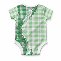 Green Hawaii Palaka Baby Onesie Hawaiian Honohono Lei