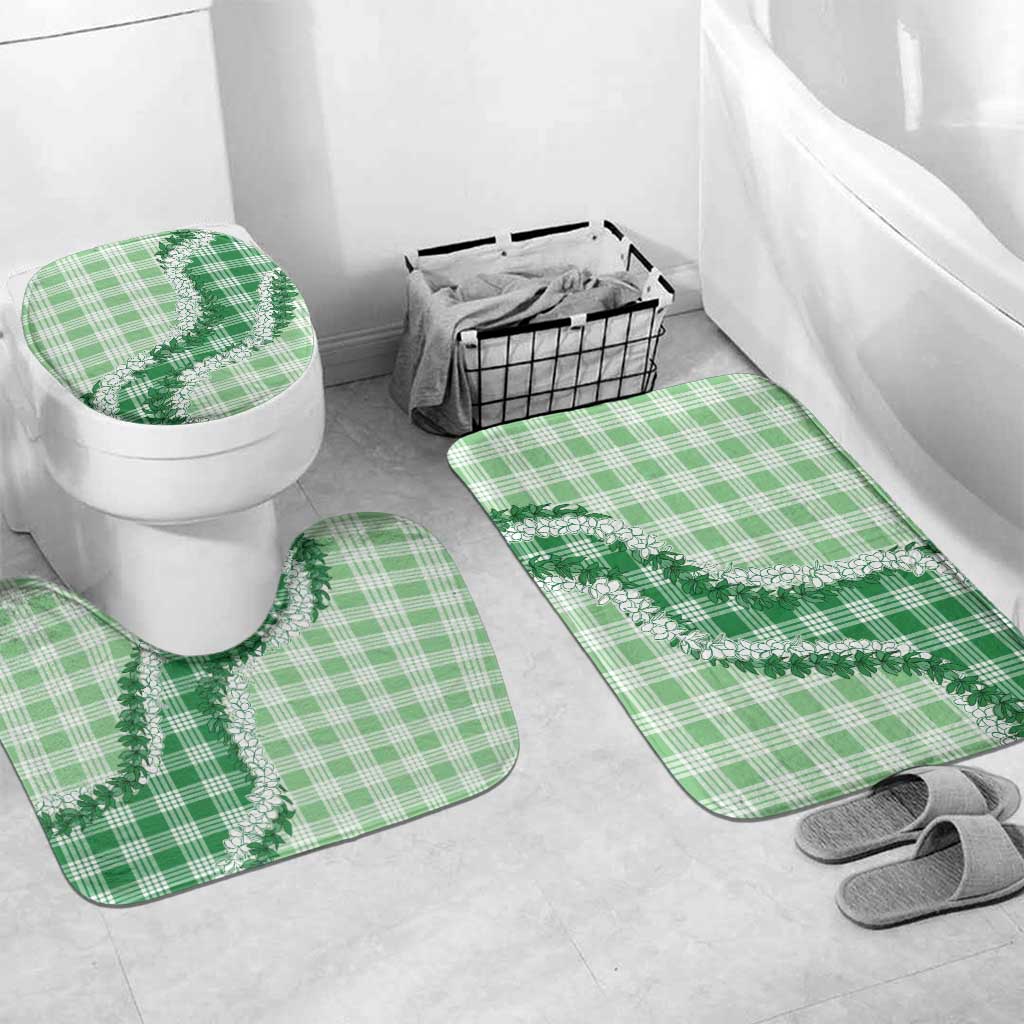 Green Hawaii Palaka Bathroom Set Hawaiian Honohono Lei