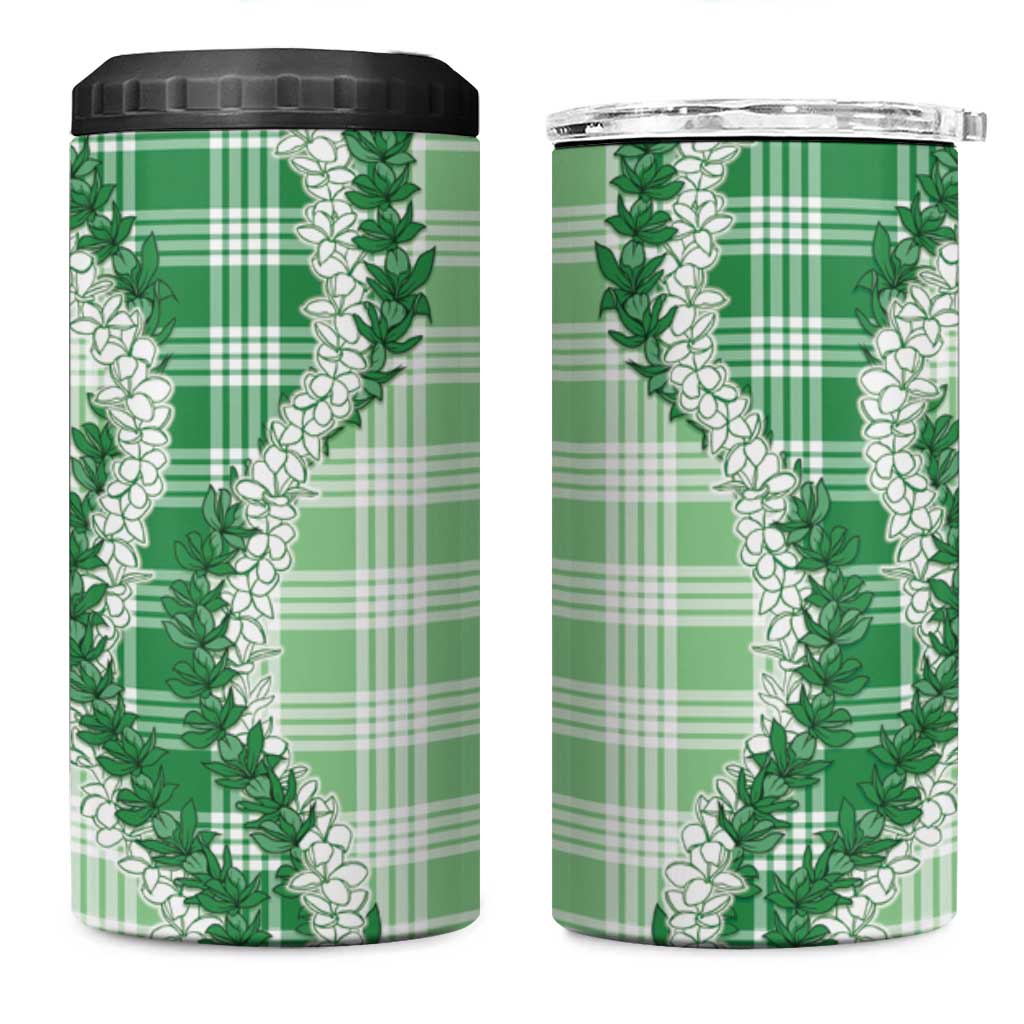 Green Hawaii Palaka 4 in 1 Can Cooler Tumbler Hawaiian Honohono Lei LT05 One Size: 16 oz Green - Polynesian Pride