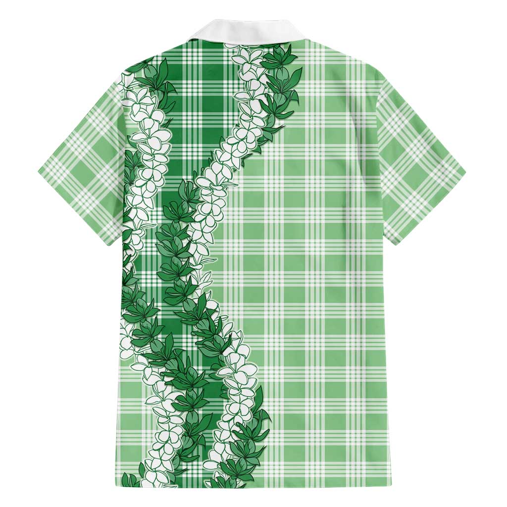 Green Hawaii Palaka Family Matching Tank Maxi Dress and Hawaiian Shirt Hawaiian Honohono Lei LT05 - Polynesian Pride