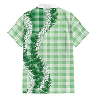 Green Hawaii Palaka Family Matching Tank Maxi Dress and Hawaiian Shirt Hawaiian Honohono Lei LT05 - Polynesian Pride
