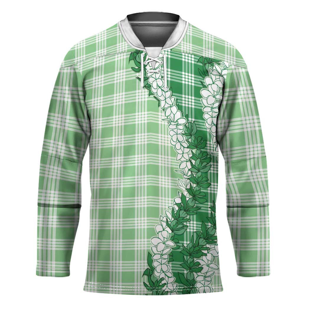 Green Hawaii Palaka Hockey Jersey Hawaiian Honohono Lei LT05 Unisex Green - Polynesian Pride