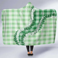 Green Hawaii Palaka Hooded Blanket Hawaiian Honohono Lei LT05 One Size Green - Polynesian Pride