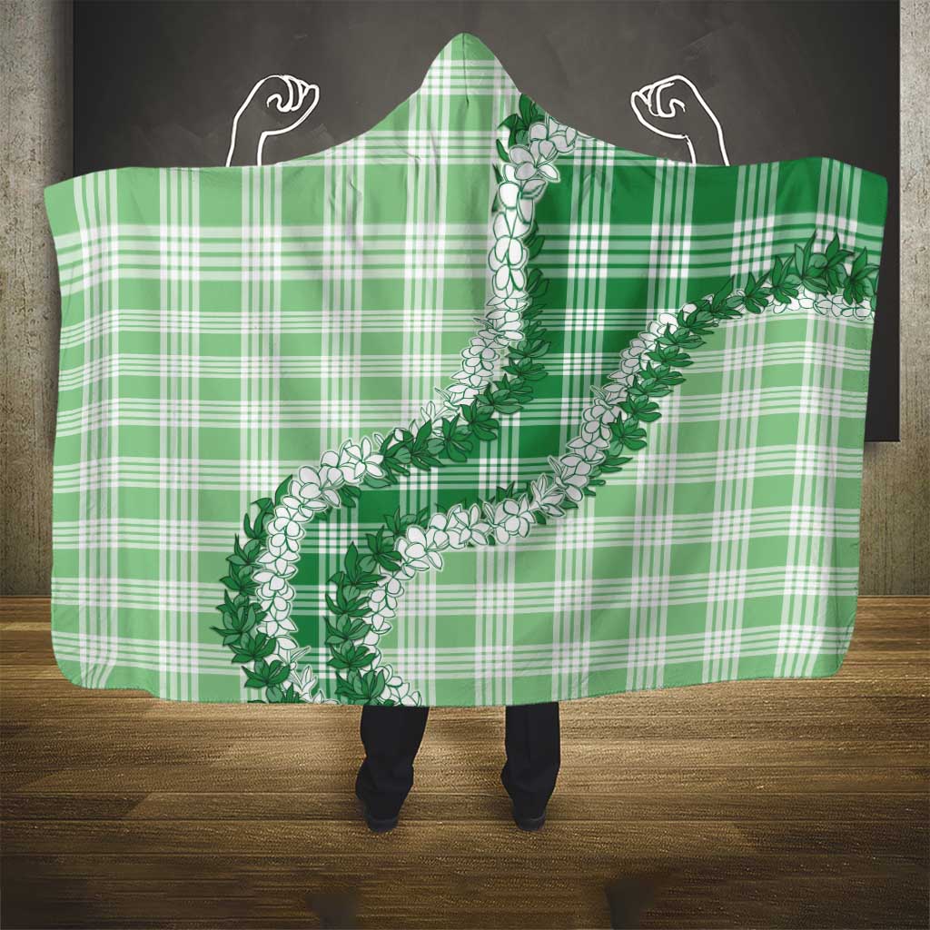 Green Hawaii Palaka Hooded Blanket Hawaiian Honohono Lei LT05 - Polynesian Pride