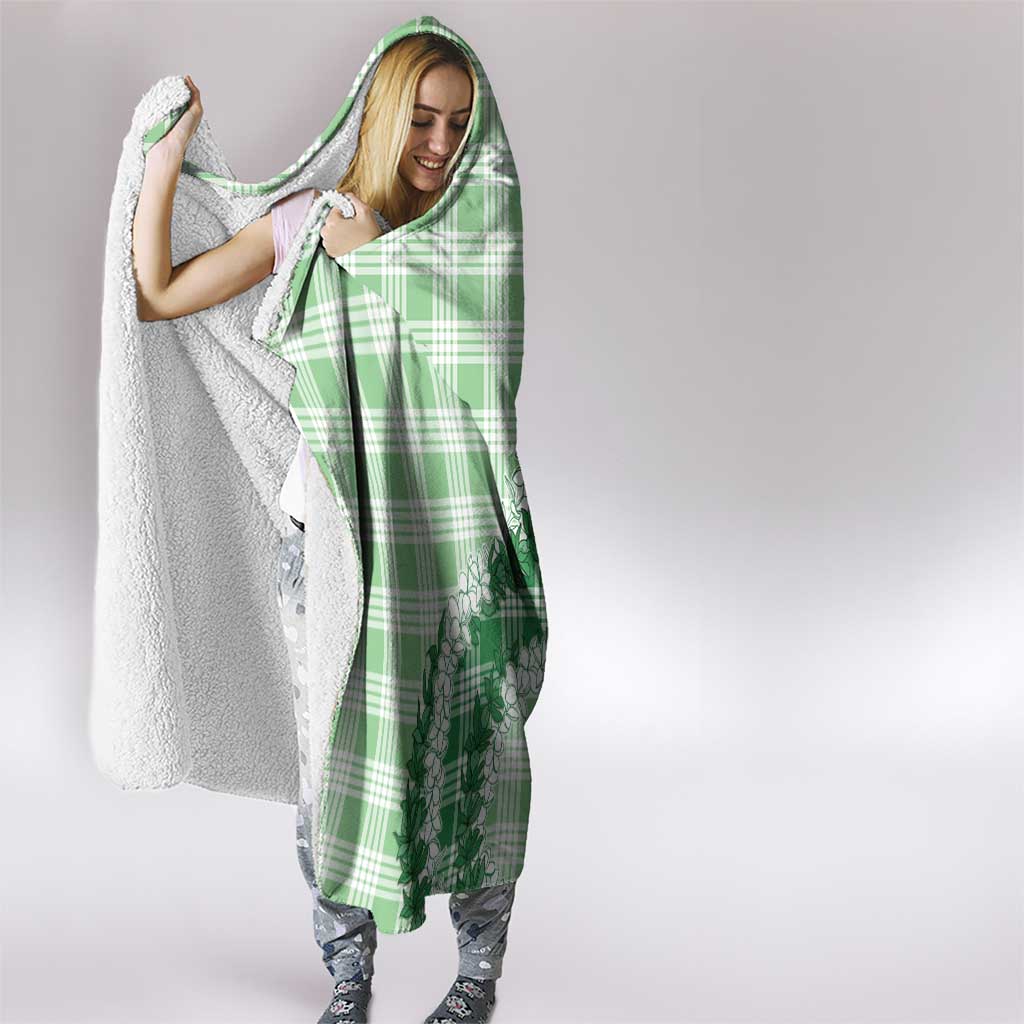 Green Hawaii Palaka Hooded Blanket Hawaiian Honohono Lei LT05 - Polynesian Pride