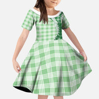 Green Hawaii Palaka Kid Short Sleeve Dress Hawaiian Honohono Lei LT05 KID Green - Polynesian Pride