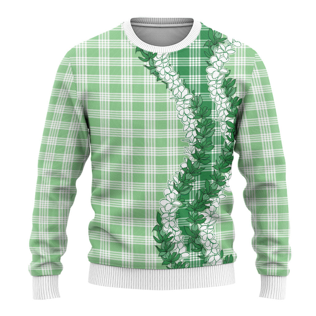 Green Hawaii Palaka Ugly Christmas Sweater Hawaiian Honohono Lei LT05 - Polynesian Pride