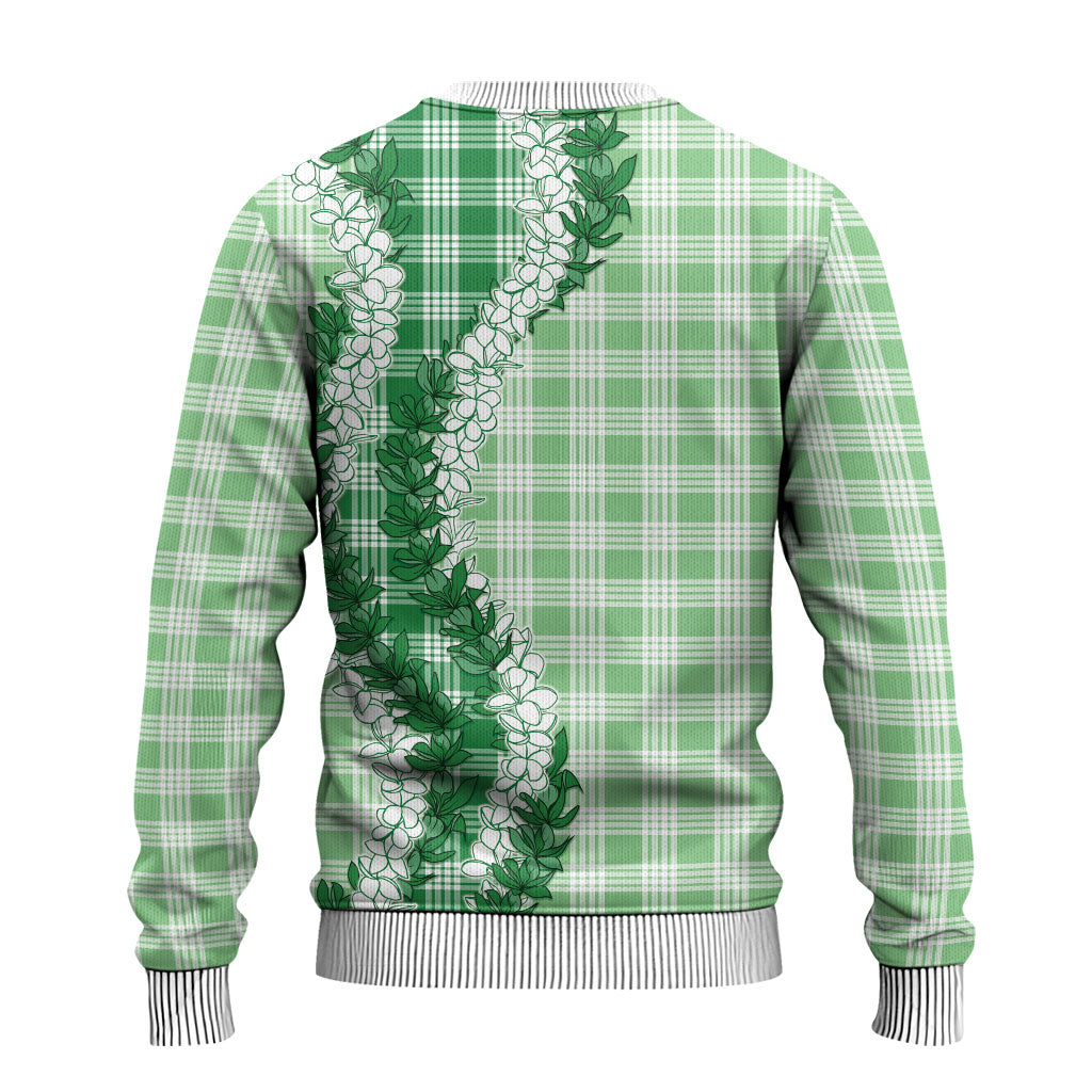Green Hawaii Palaka Ugly Christmas Sweater Hawaiian Honohono Lei LT05 - Polynesian Pride