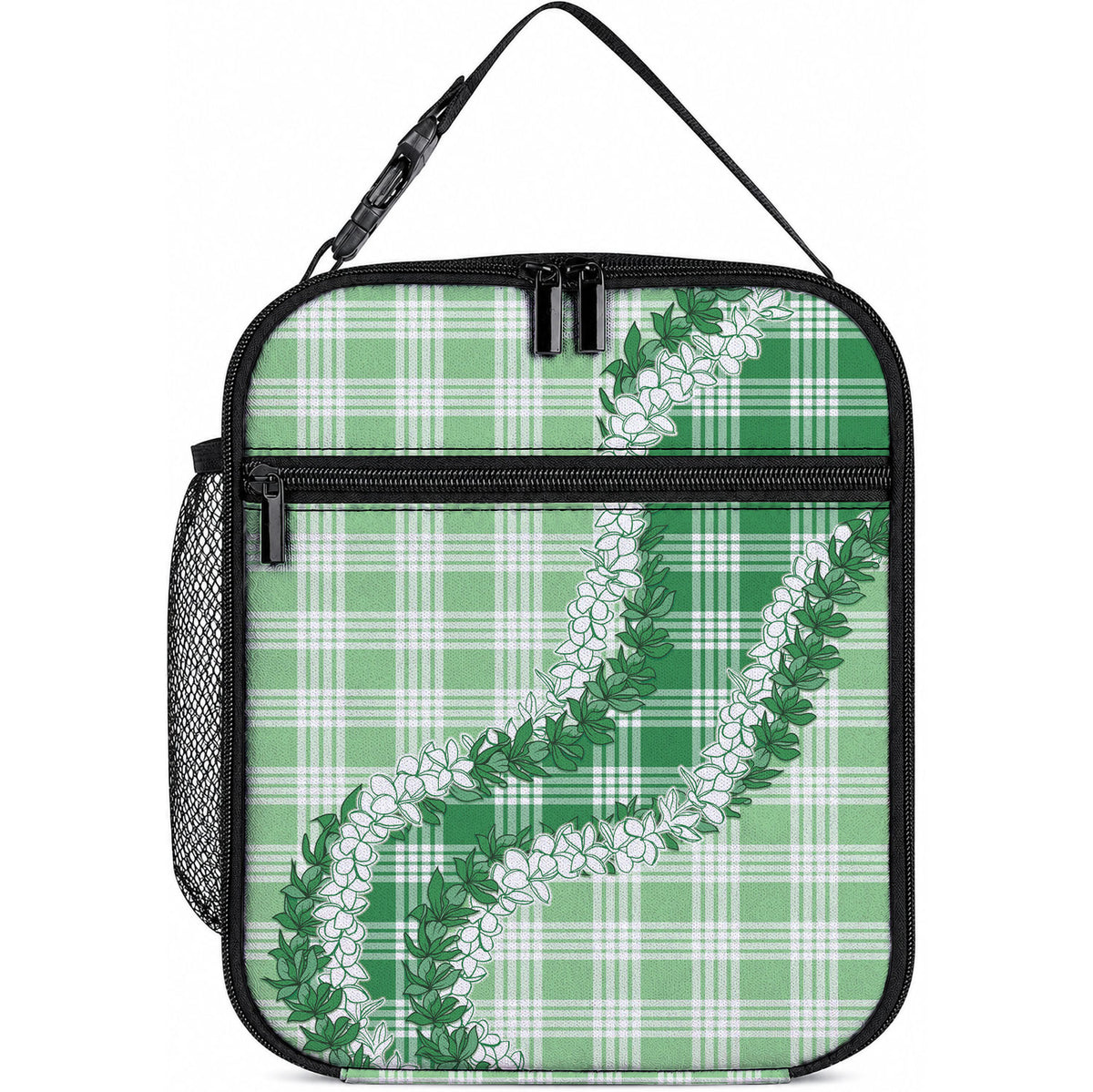 Green Hawaii Palaka Lunch Bag Hawaiian Honohono Lei