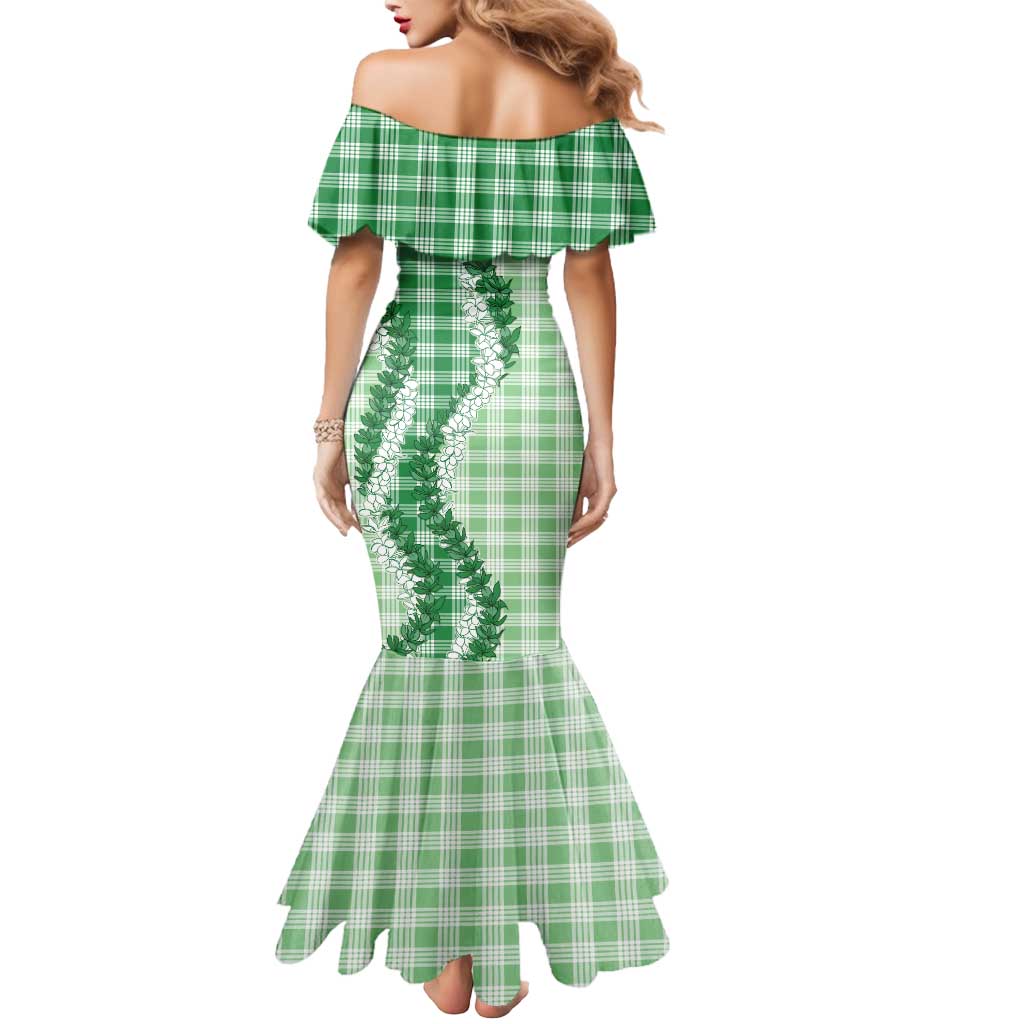 Green Hawaii Palaka Mermaid Dress Hawaiian Honohono Lei LT05 - Polynesian Pride