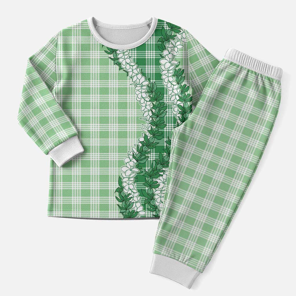 Green Hawaii Palaka Pajama Set Hawaiian Honohono Lei LT05 Men Green - Polynesian Pride