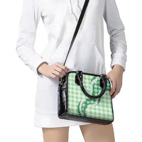 Green Hawaii Palaka Shoulder Handbag Hawaiian Honohono Lei