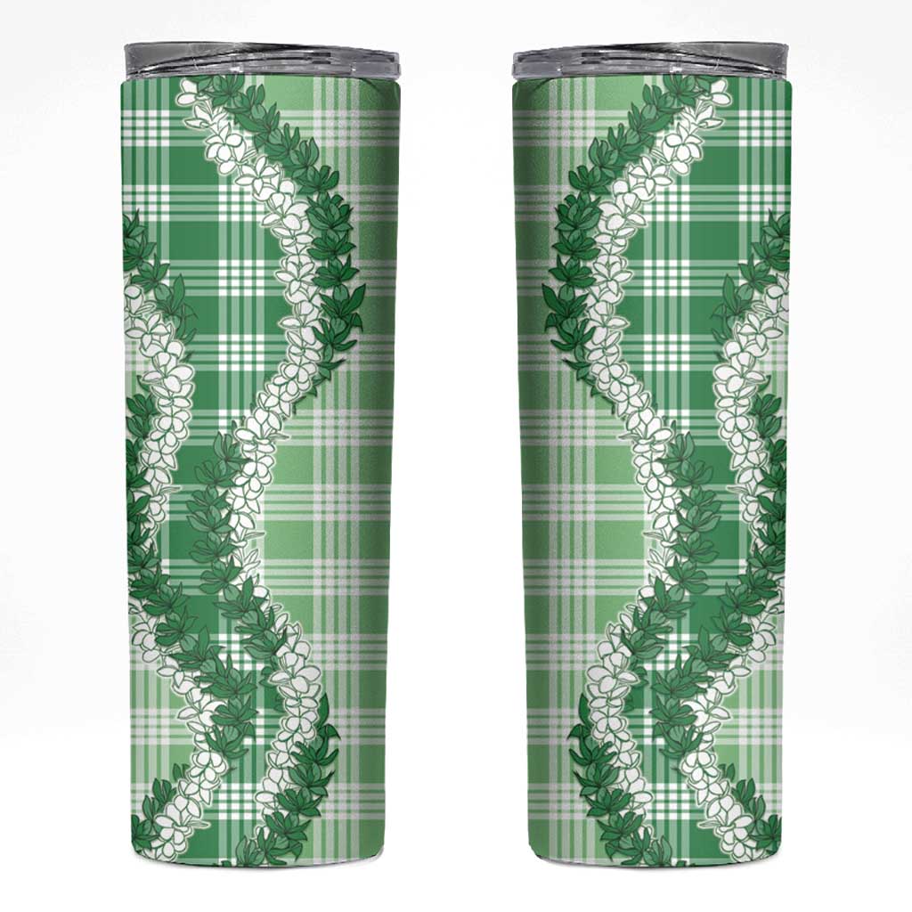 Green Hawaii Palaka Skinny Tumbler Hawaiian Honohono Lei LT05 Green - Polynesian Pride
