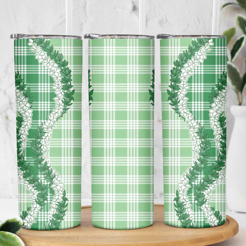 Green Hawaii Palaka Skinny Tumbler Hawaiian Honohono Lei LT05 - Polynesian Pride