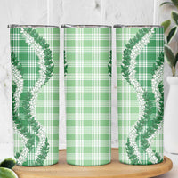 Green Hawaii Palaka Skinny Tumbler Hawaiian Honohono Lei LT05 - Polynesian Pride