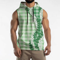 Green Hawaii Palaka Sleeveless Hoodie Hawaiian Honohono Lei LT05 - Polynesian Pride