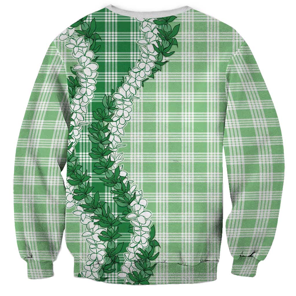 Green Hawaii Palaka Sweatshirt Hawaiian Honohono Lei