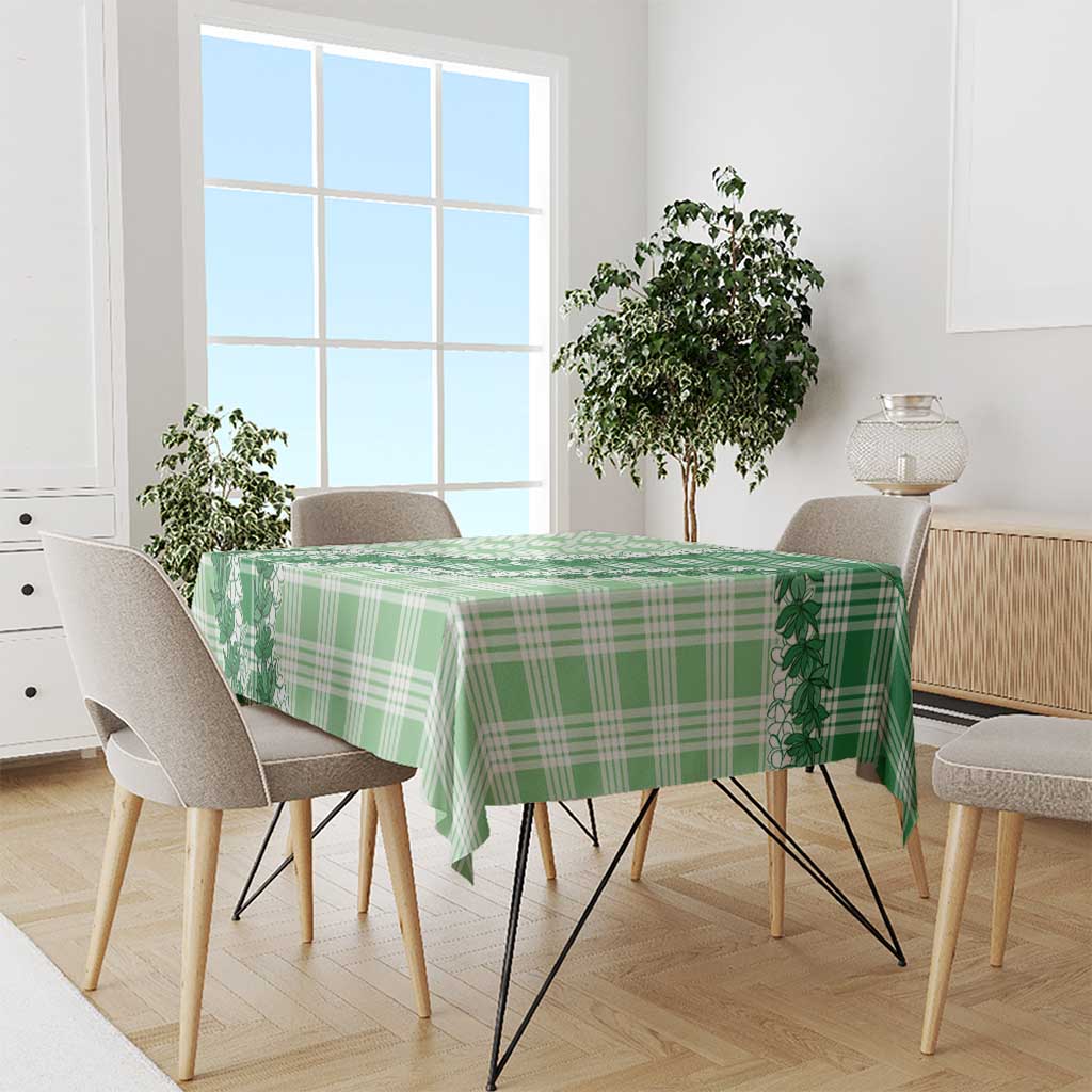 Green Hawaii Palaka Tablecloth Hawaiian Honohono Lei