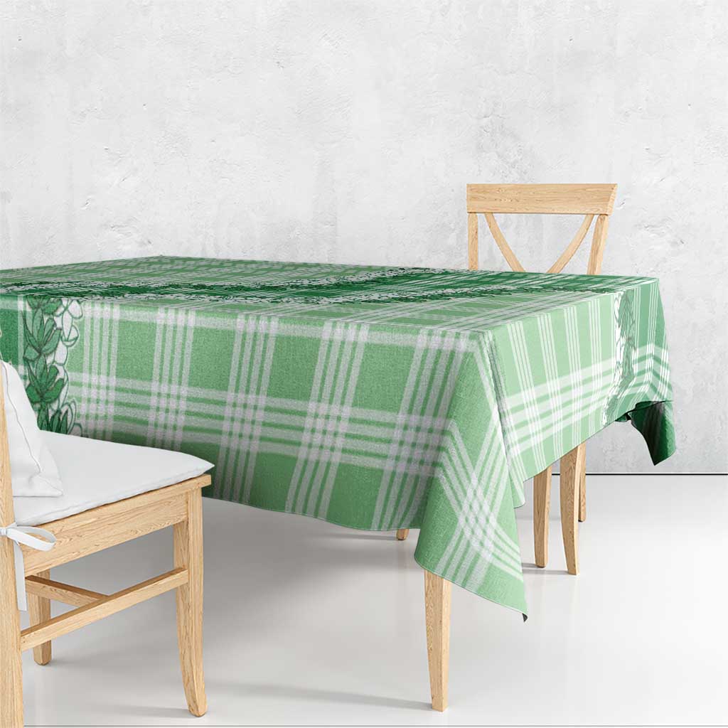 Green Hawaii Palaka Tablecloth Hawaiian Honohono Lei